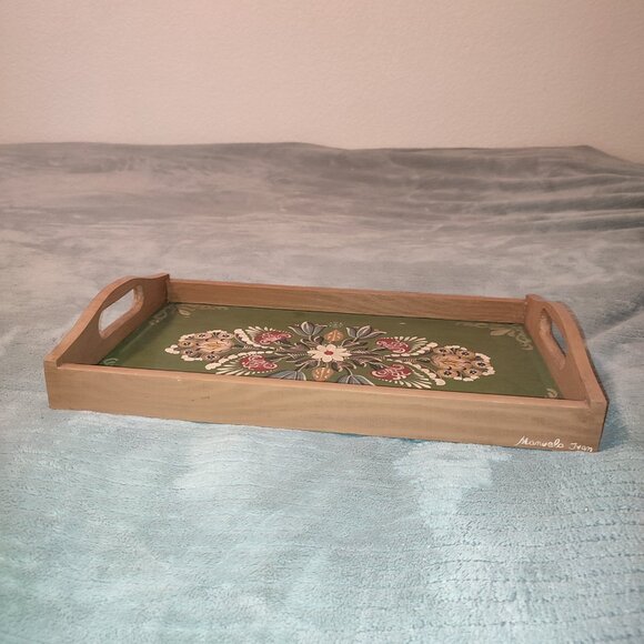 Large Transylvanian Hand Painted Tray Artist Signed Saxon German Heritage - Picture 4 of 10